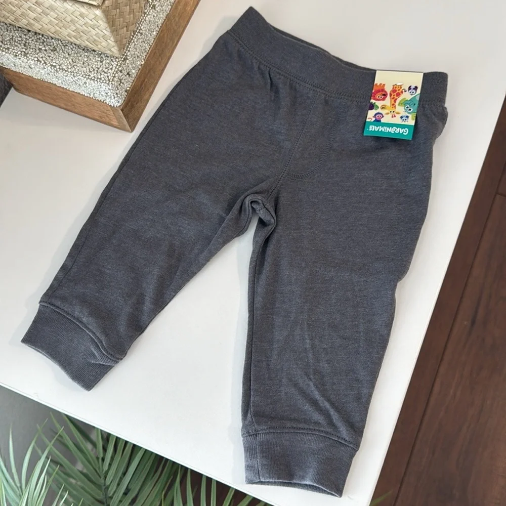 3/$15 🌸 Garanimals Pull On Jogger Baby Pants Charcoal Heather Gray 12m